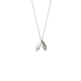 Silver Mini Double Leaf Pendant