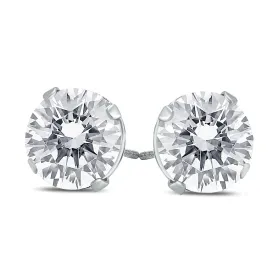 1 1/4 Carat Tw Diamond Solitaire Earrings In 14K White Gold (H-I Color, Si2-Si3 Clarity)