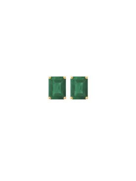 1.00ct Emerald 14K Gold Stud Earrings