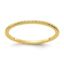 1.2mm 10k Yellow Gold Twisted Pattern Stackable Band