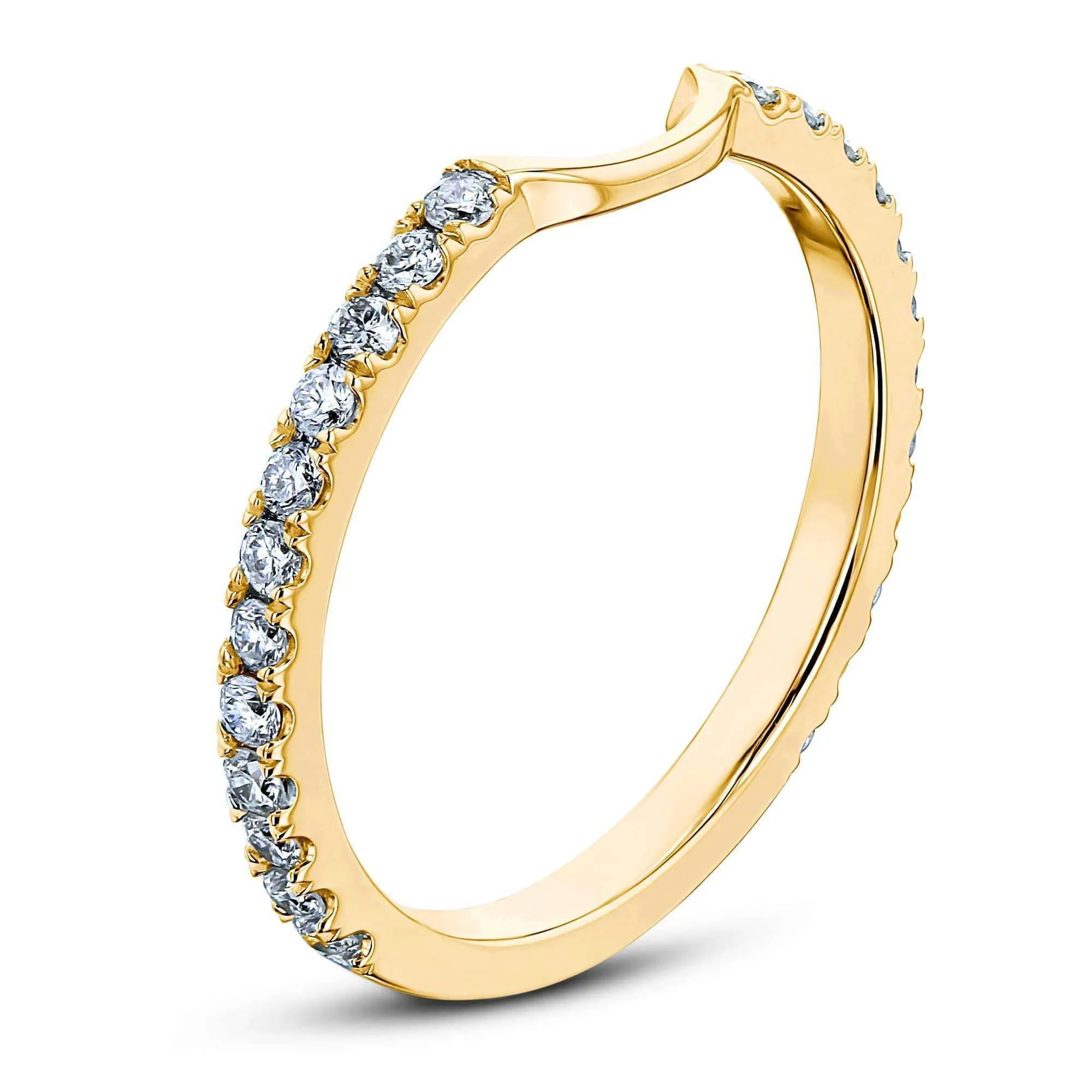 1/3ct TW Diamond Notched Gold Wedding Band - 62398 Series