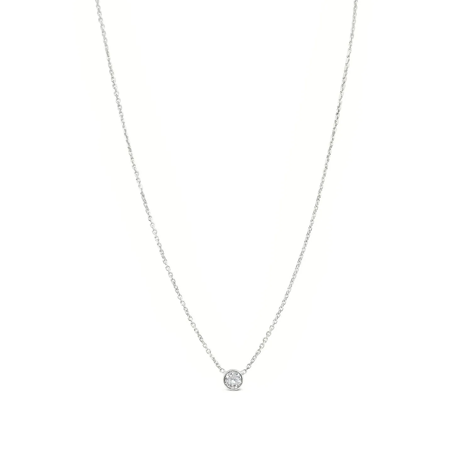 14K Diamond Bezel Necklace