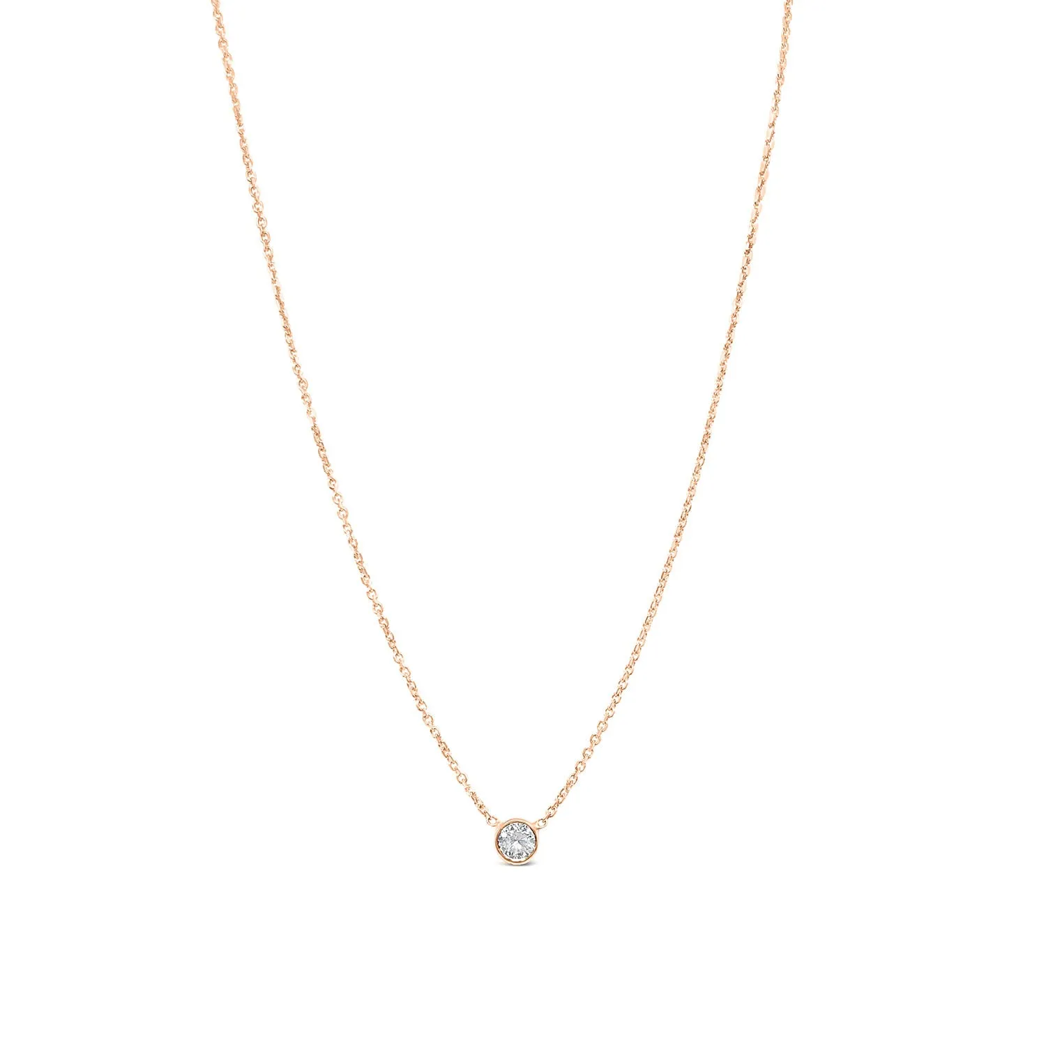 14K Diamond Bezel Necklace