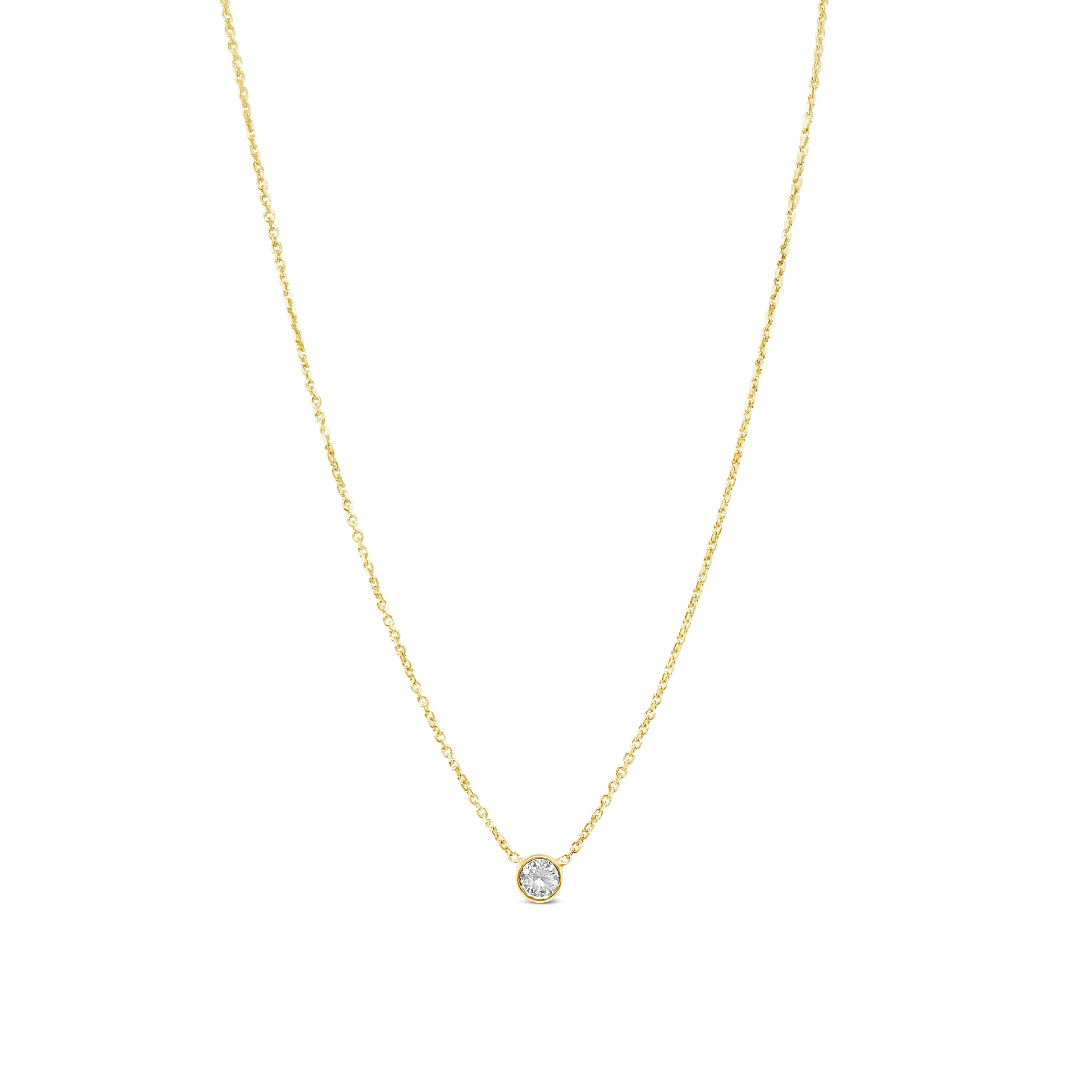 14K Diamond Bezel Necklace