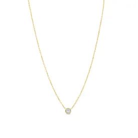 14K Diamond Bezel Necklace