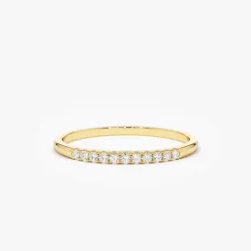 14K Gold 11 Stone Diamond Wedding Band