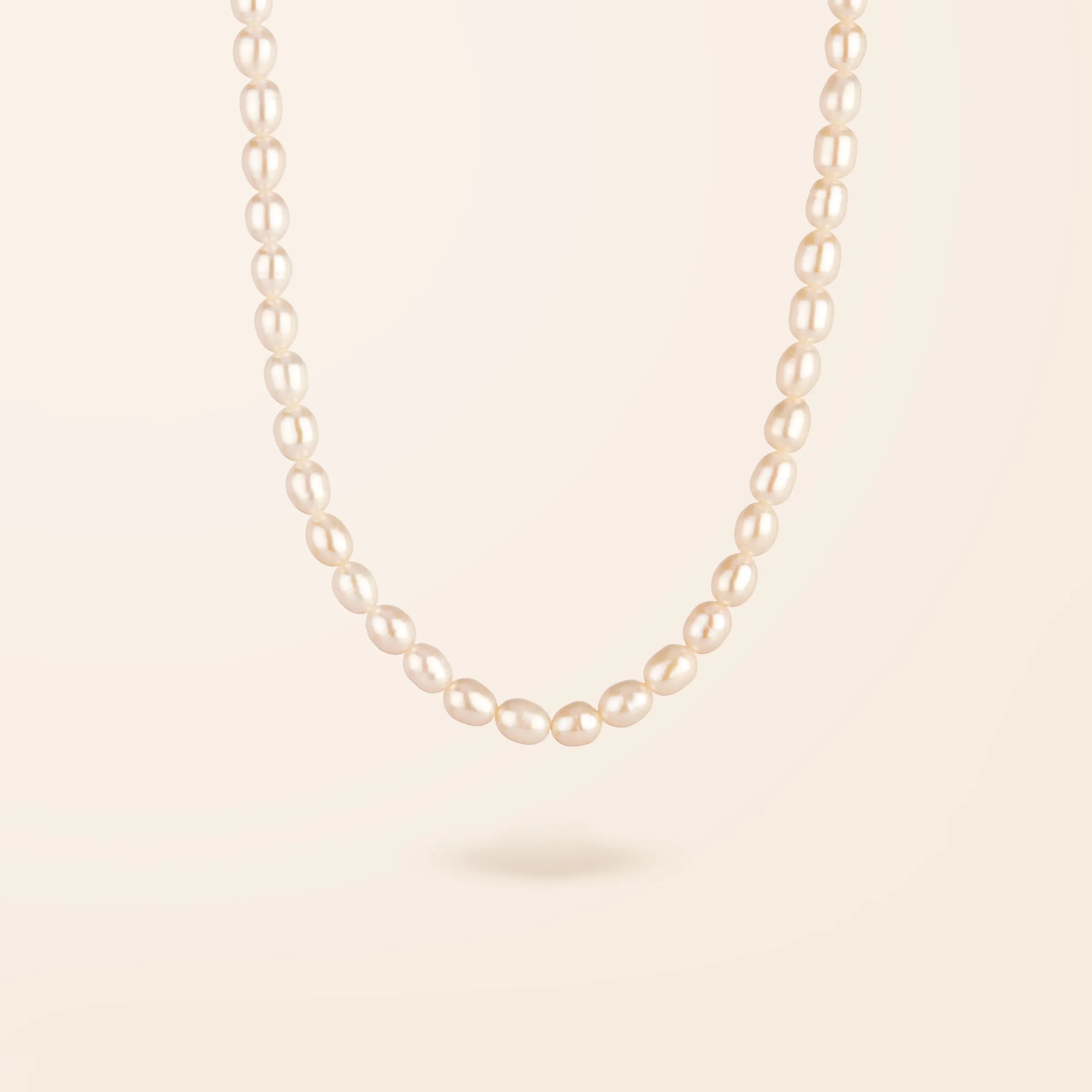 14K Gold Modern Pearl Necklace