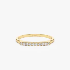 14k Pave Diamond Bar Ring