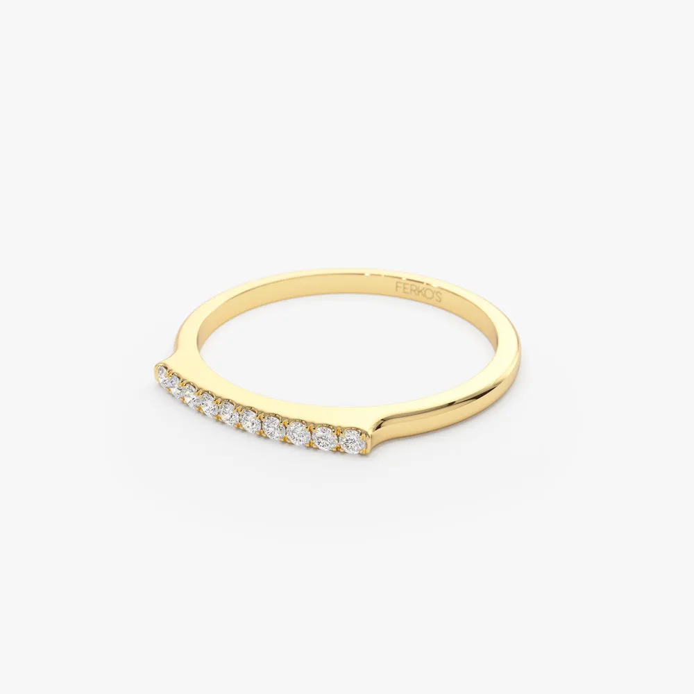 14k Pave Diamond Bar Ring