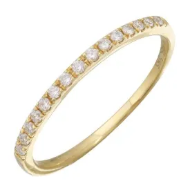 14K Pave Diamond Stackable Band