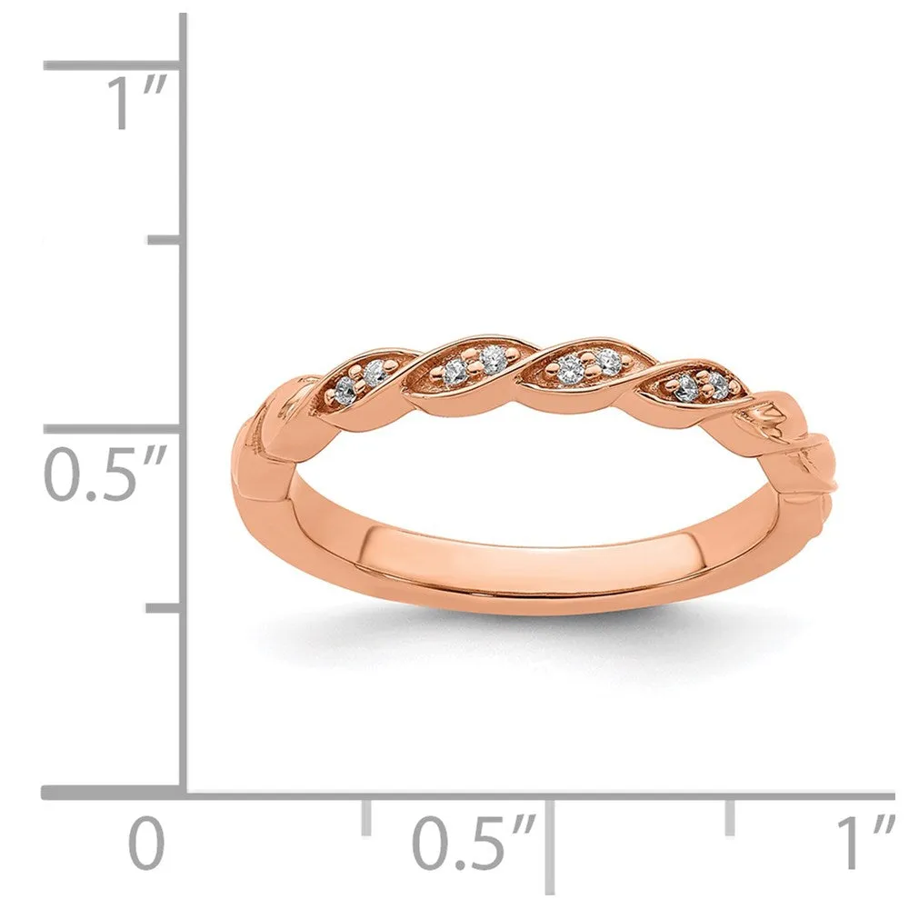 14k Rose Gold Stackable Expressions Diamond Twist Ring | SK2108