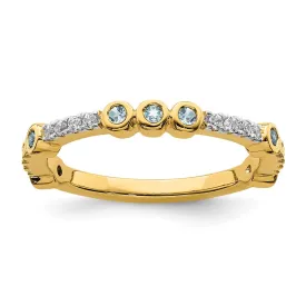 14k Stackable Expressions Aquamarine and Diamond Ring | SK2066