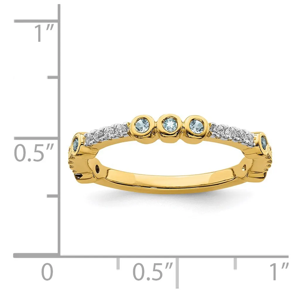 14k Stackable Expressions Aquamarine and Diamond Ring | SK2066