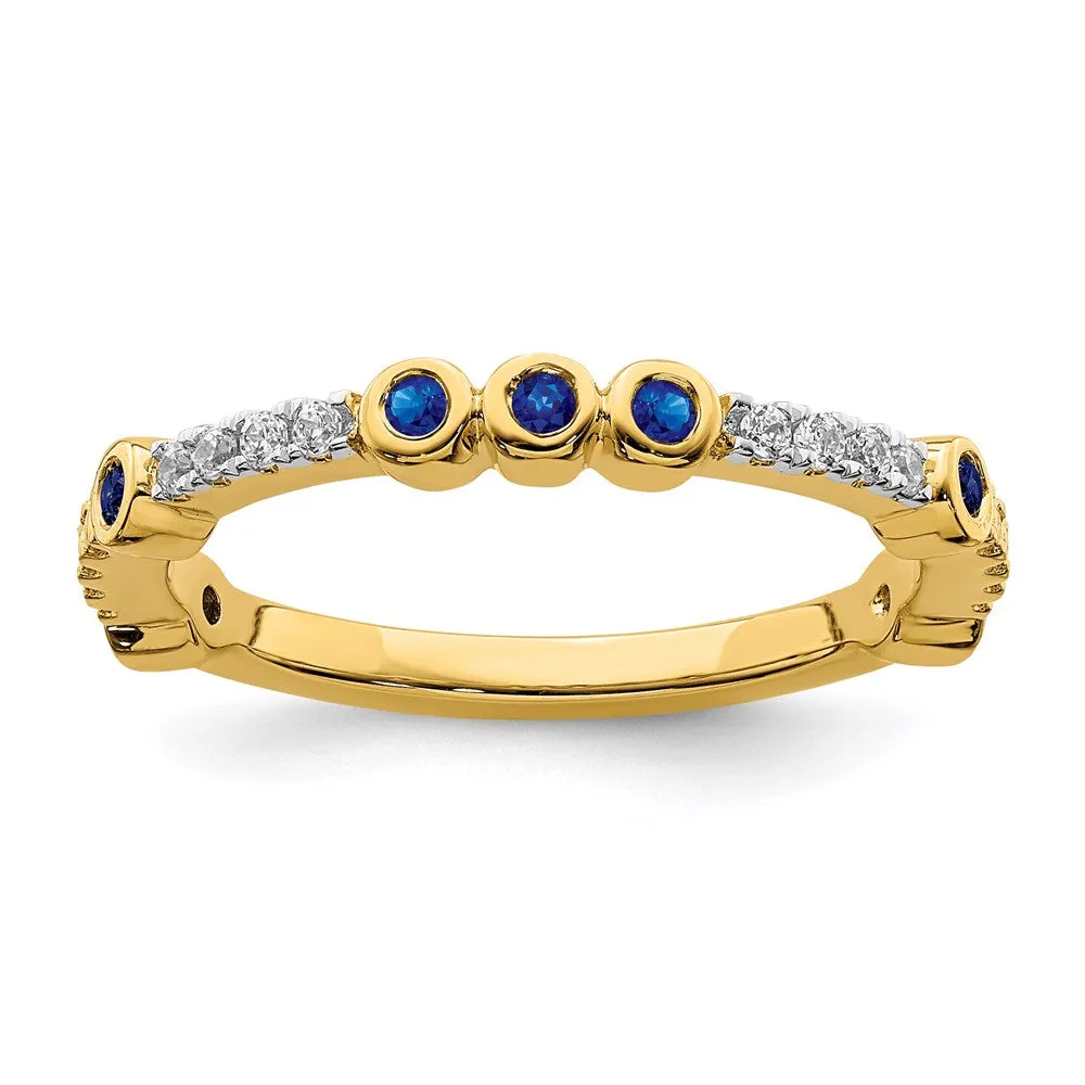 14k Stackable Expressions Created Sapphire and Diamond Ring | SK2072