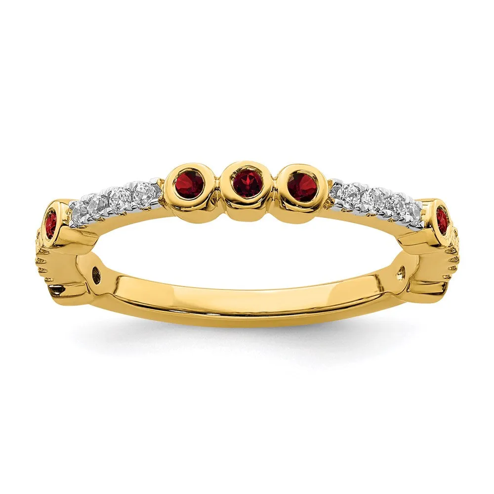 14k Stackable Expressions Garnet and Diamond Ring | SK2064