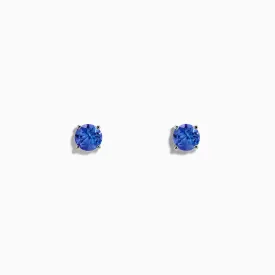 14K White Gold Tanzanite Stud Earrings