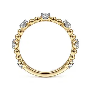 14K Yellow Gold Bujukan and Diamond Station Ring