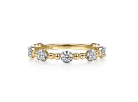 14K Yellow Gold Bujukan and Diamond Station Ring