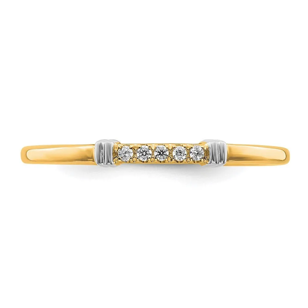 1.5mm 14k Yellow & White Gold .04 Ctw Diamond Stackable Band