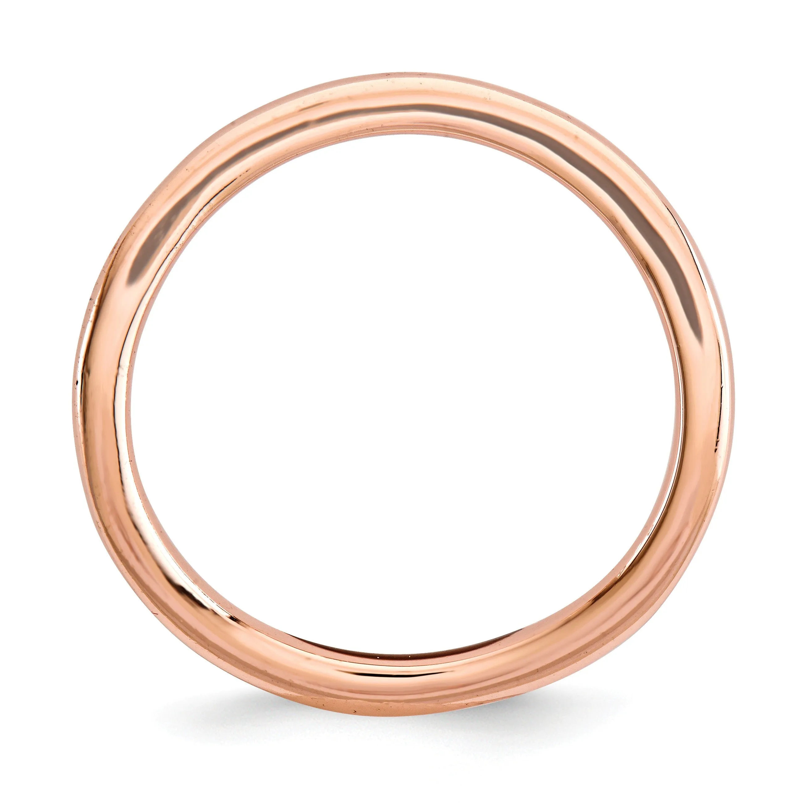 1.5mm Stackable 14K Rose Gold Plated Silver Curved Smooth Band