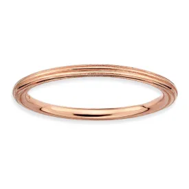 1.5mm Stackable 14K Rose Gold Plated Silver Simply Elegant Band