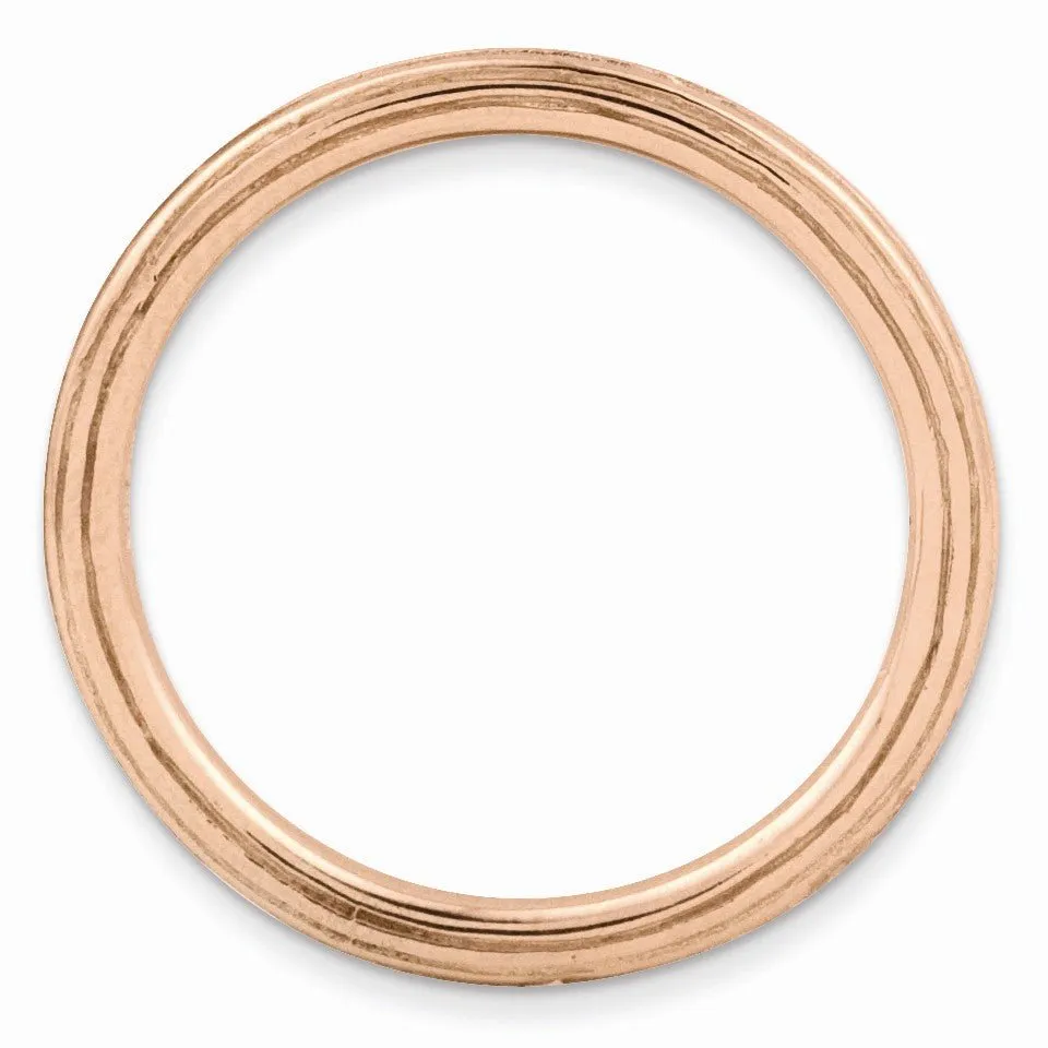 1.5mm Stackable 14K Rose Gold Plated Silver Simply Elegant Band