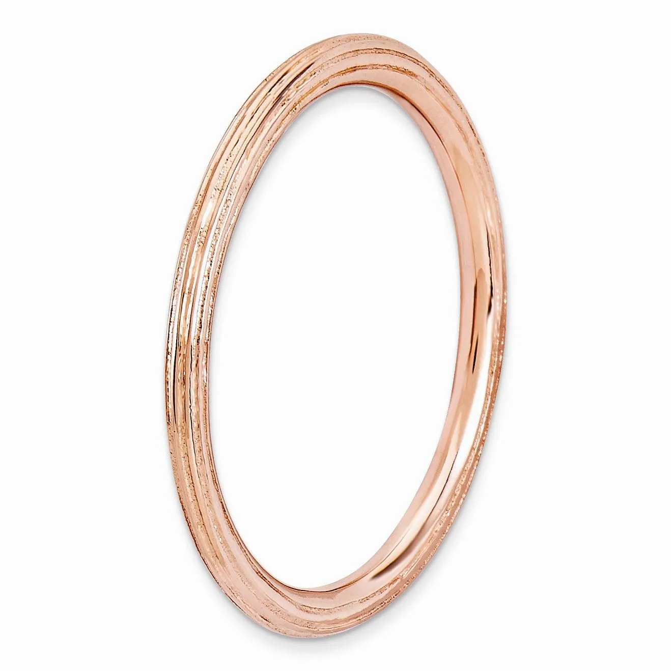 1.5mm Stackable 14K Rose Gold Plated Silver Simply Elegant Band