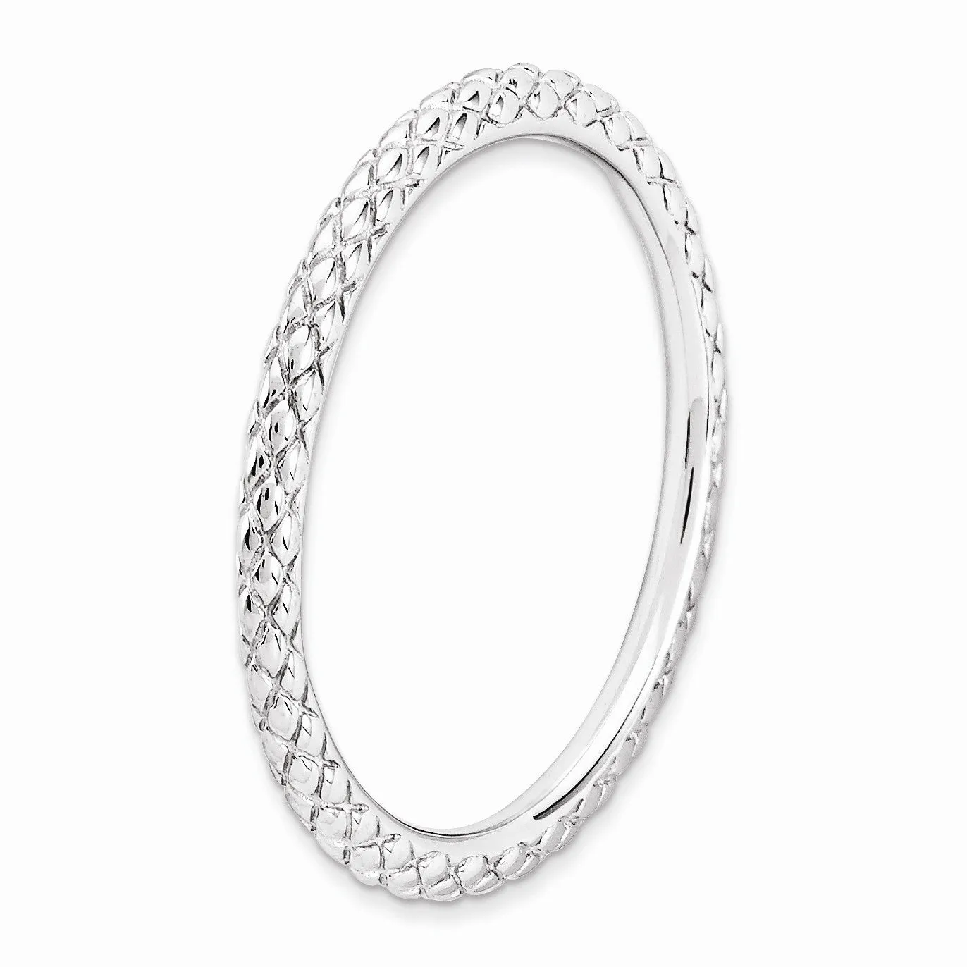 1.5mm Stackable Sterling Silver Crisscross Band