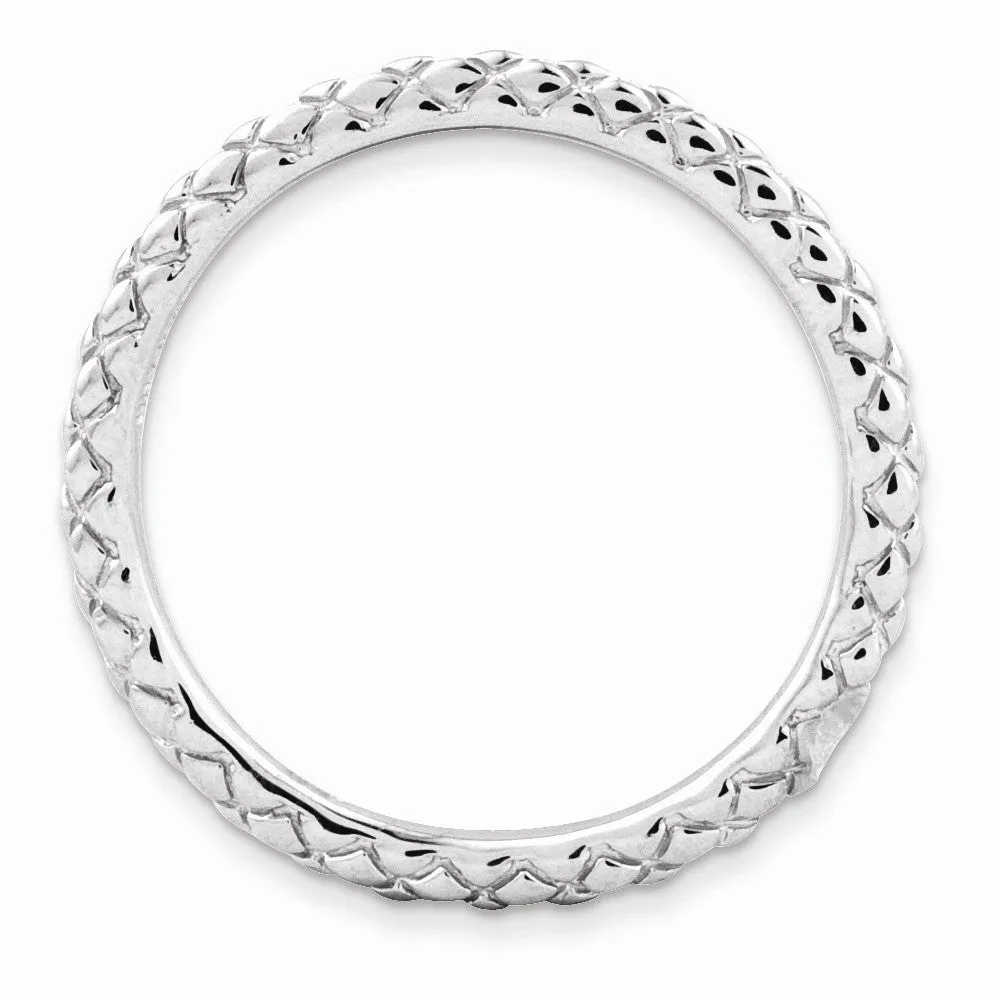 1.5mm Stackable Sterling Silver Crisscross Band