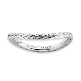 1.5mm Stackable Sterling Silver Curved Wheat Band