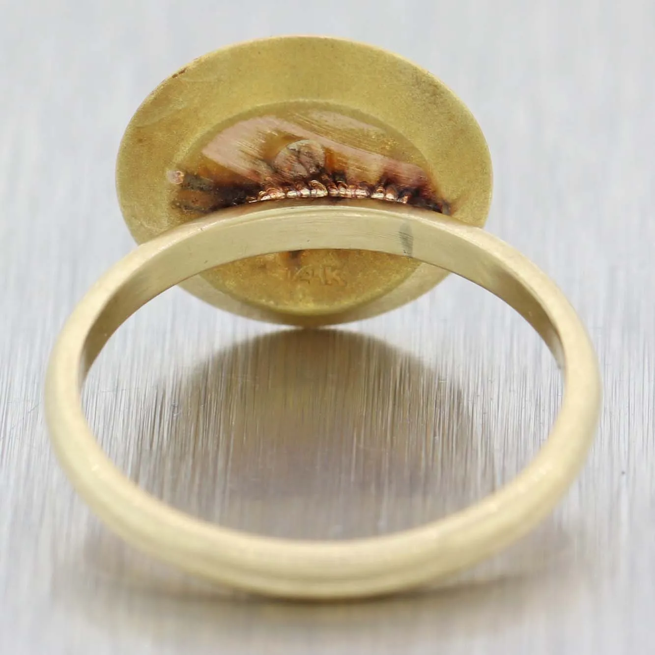 1890s Antique Victorian Alaska 14K Yellow Gold Panning Souvenir Ring B9