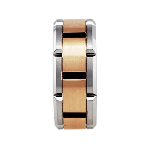 18k Rose & White Gold Link Band