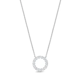 18K WHITE GOLD DIAMOND CIRCLE NECKLACE 1.06CT