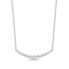 18K WHITE GOLD DIAMOND SMILE NECKLACE 1.04CT