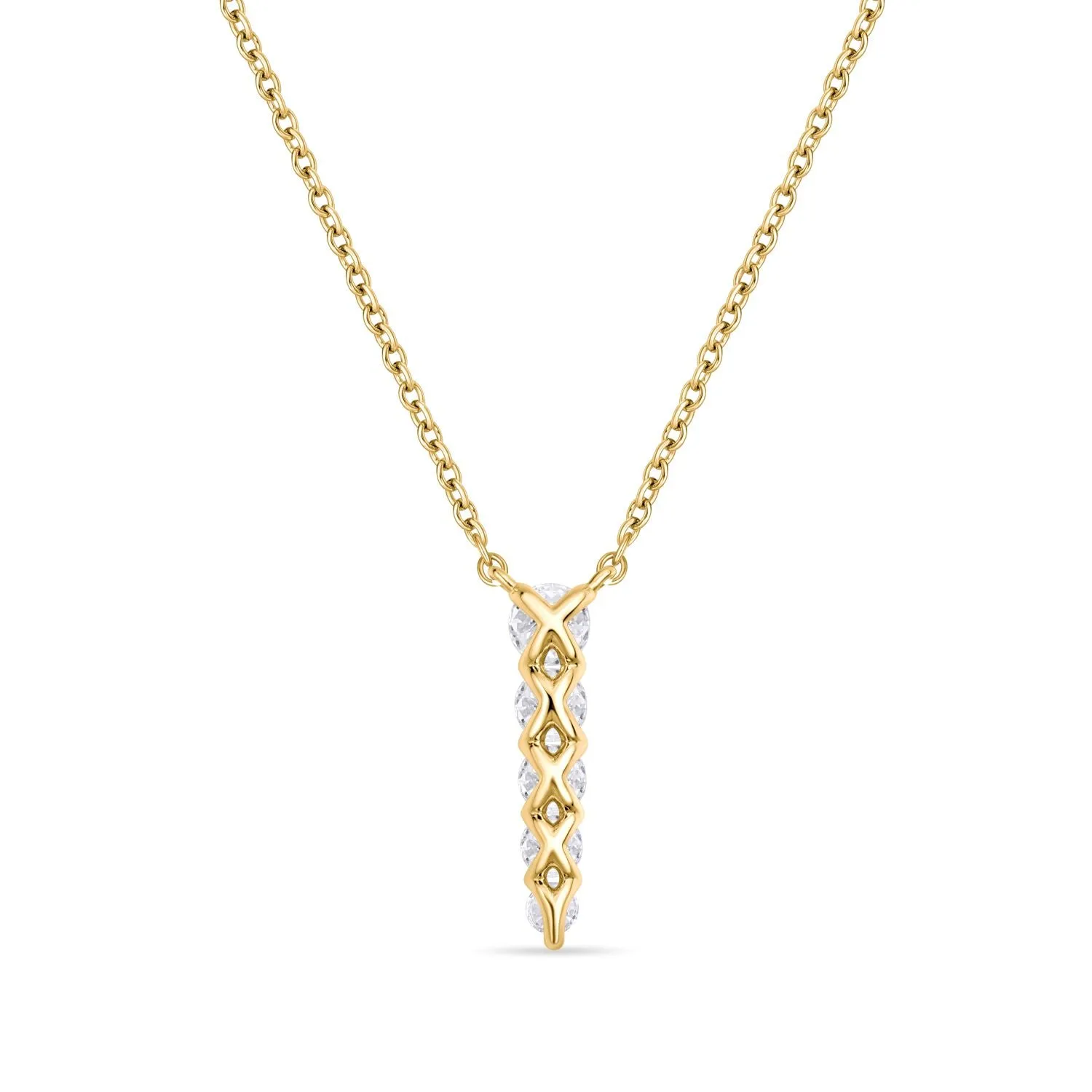 18K YELLOW GOLD IDENTITY DIAMOND NECKLACE .27CT