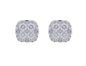 18kt White Gold Diamond Stud Earrings