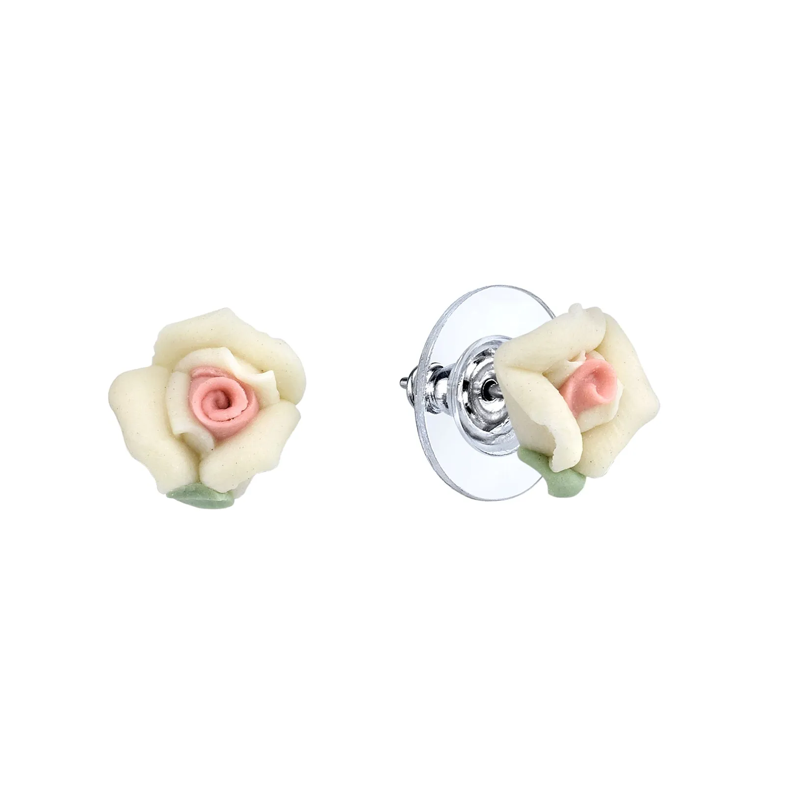 1928 Bridal Petite Porcelain Rose Stud Earrings