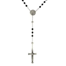 1928 Jewelry Beaded Crucifix With Mary Locket Necklace Rosary