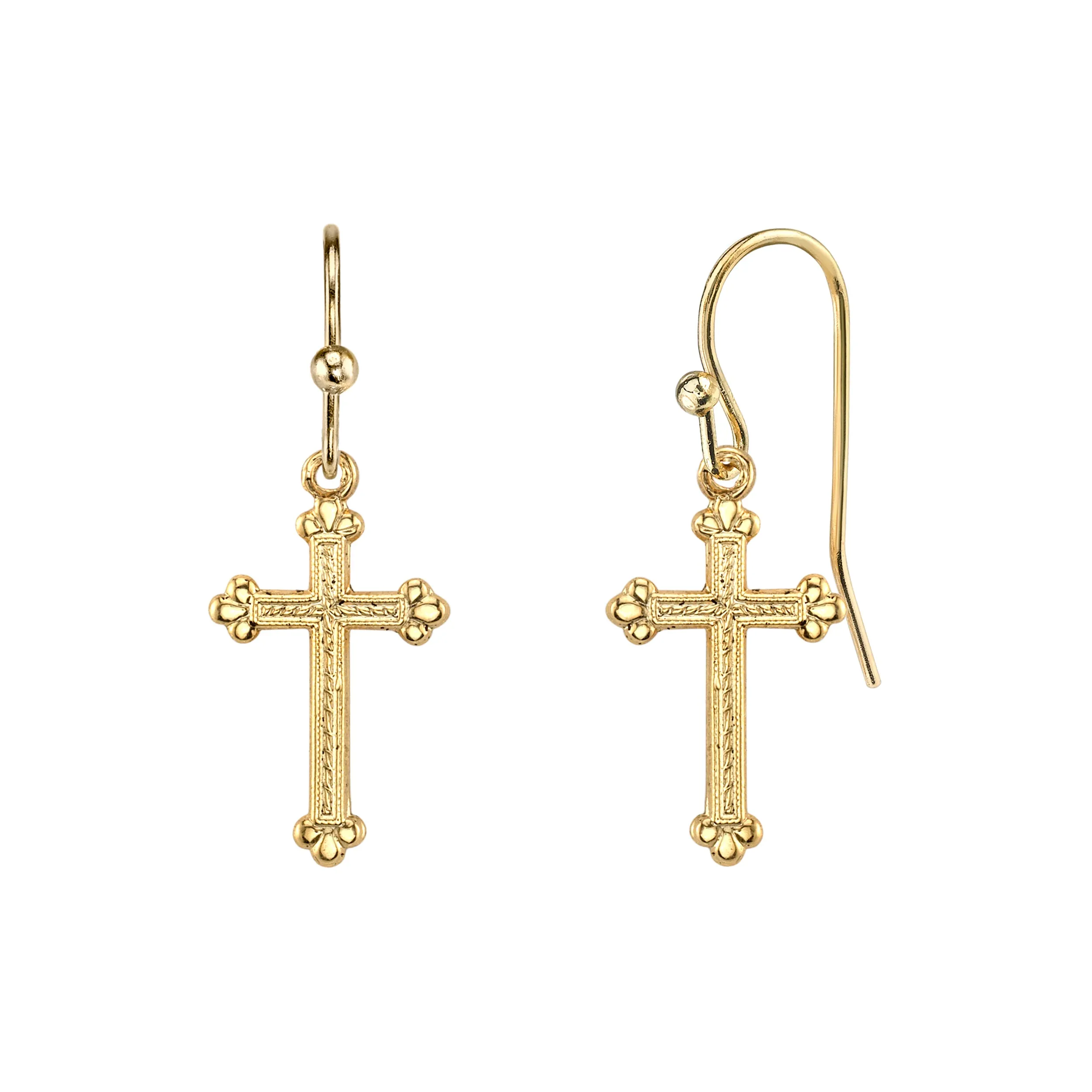 1928 Jewelry Budded Cross Drop Earrings