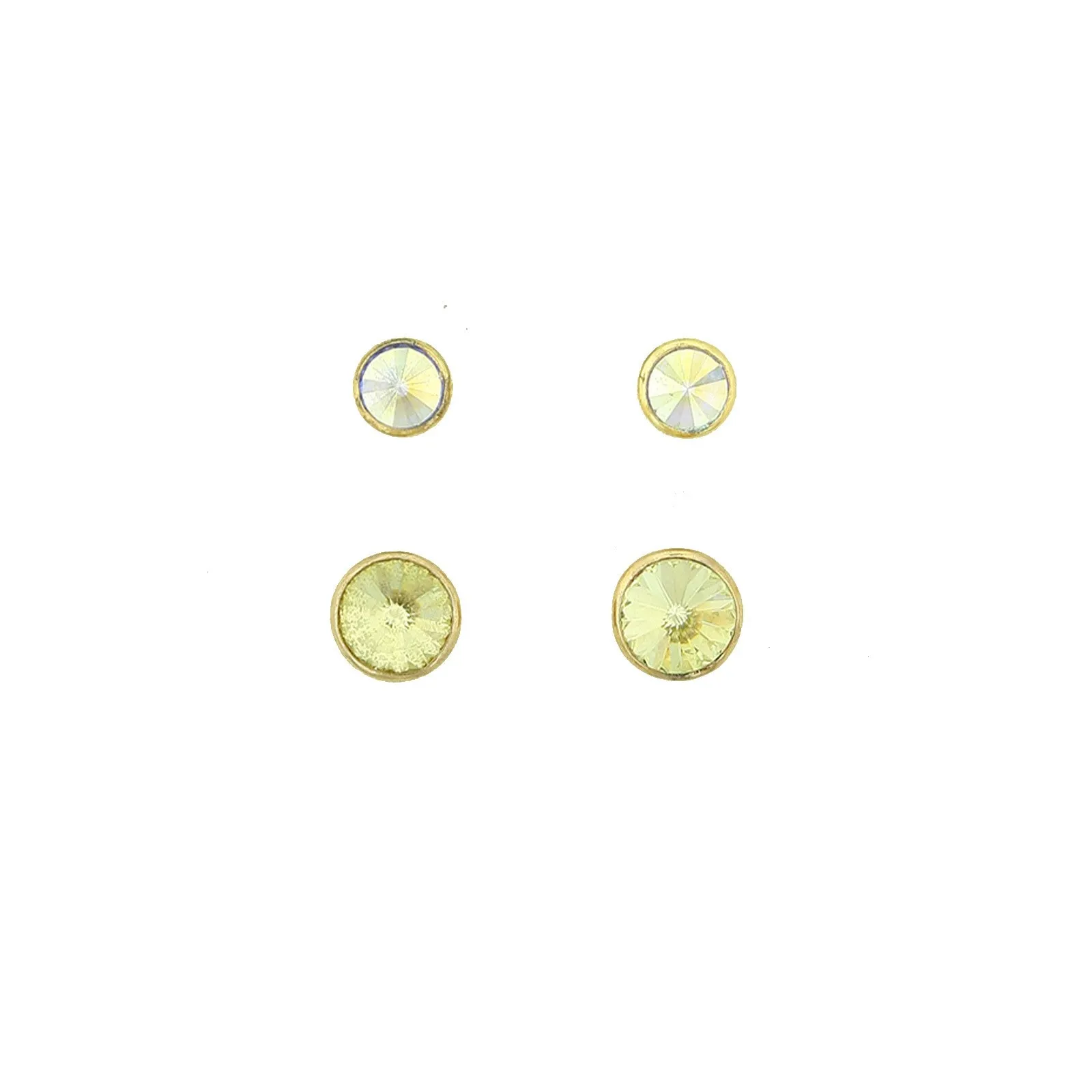 1928 Jewelry Citrine and Crystal Stud Earrings Sets