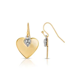 1928 Jewelry Clear Crystal Heart Earrings