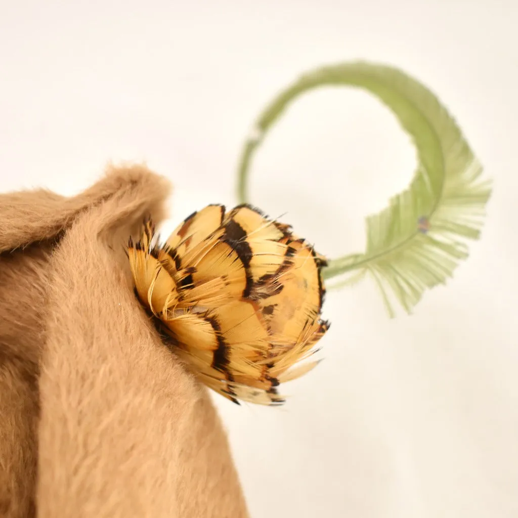 1950s Brown Feather Vintage Hat