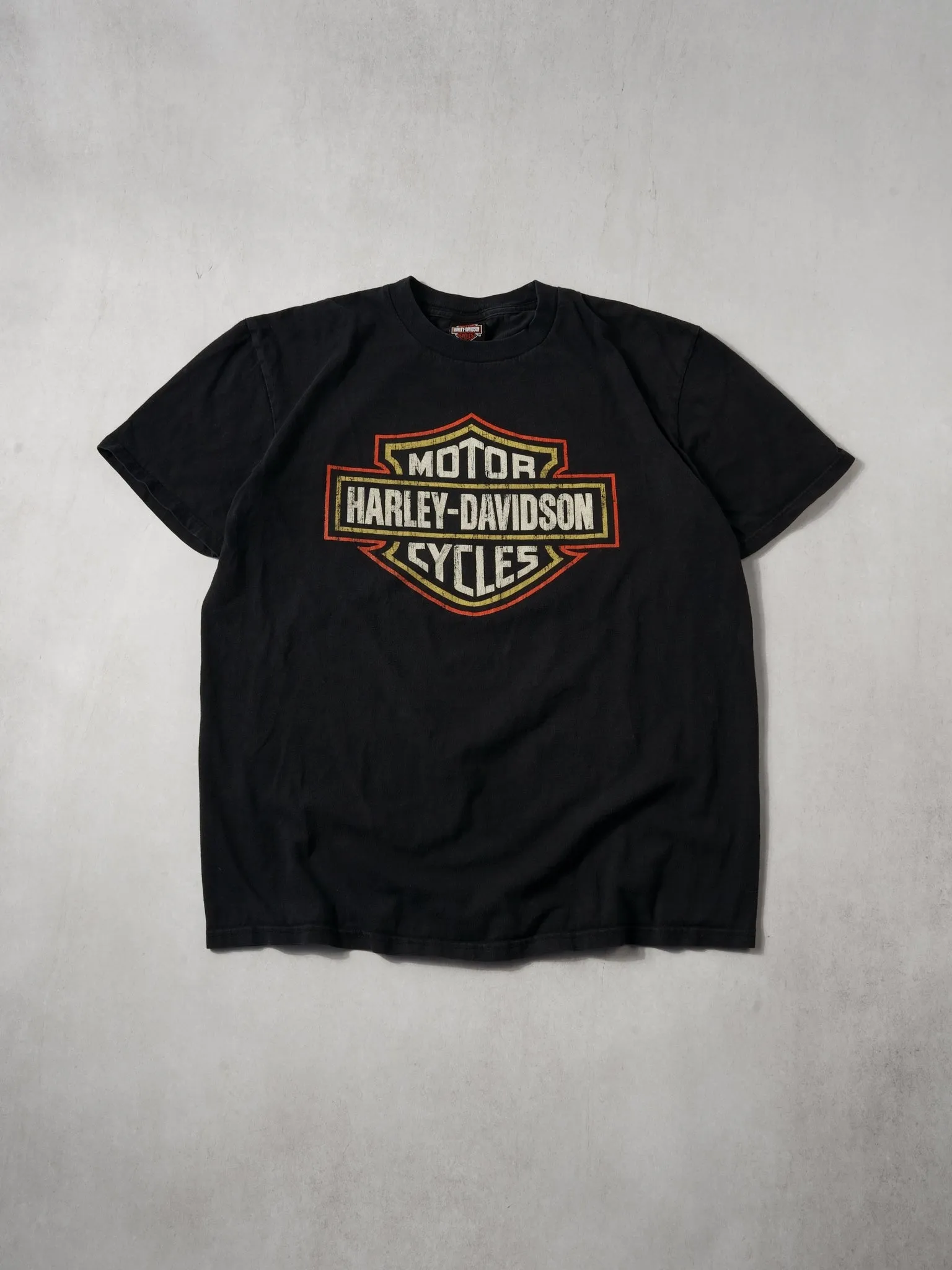 2000s Washed Black Orlando Flordia Harley Davidson Graphic Tee (M/L)