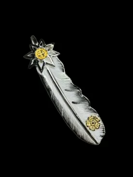 24K Gold Point Morning Star 18K Hana Silver Feather L