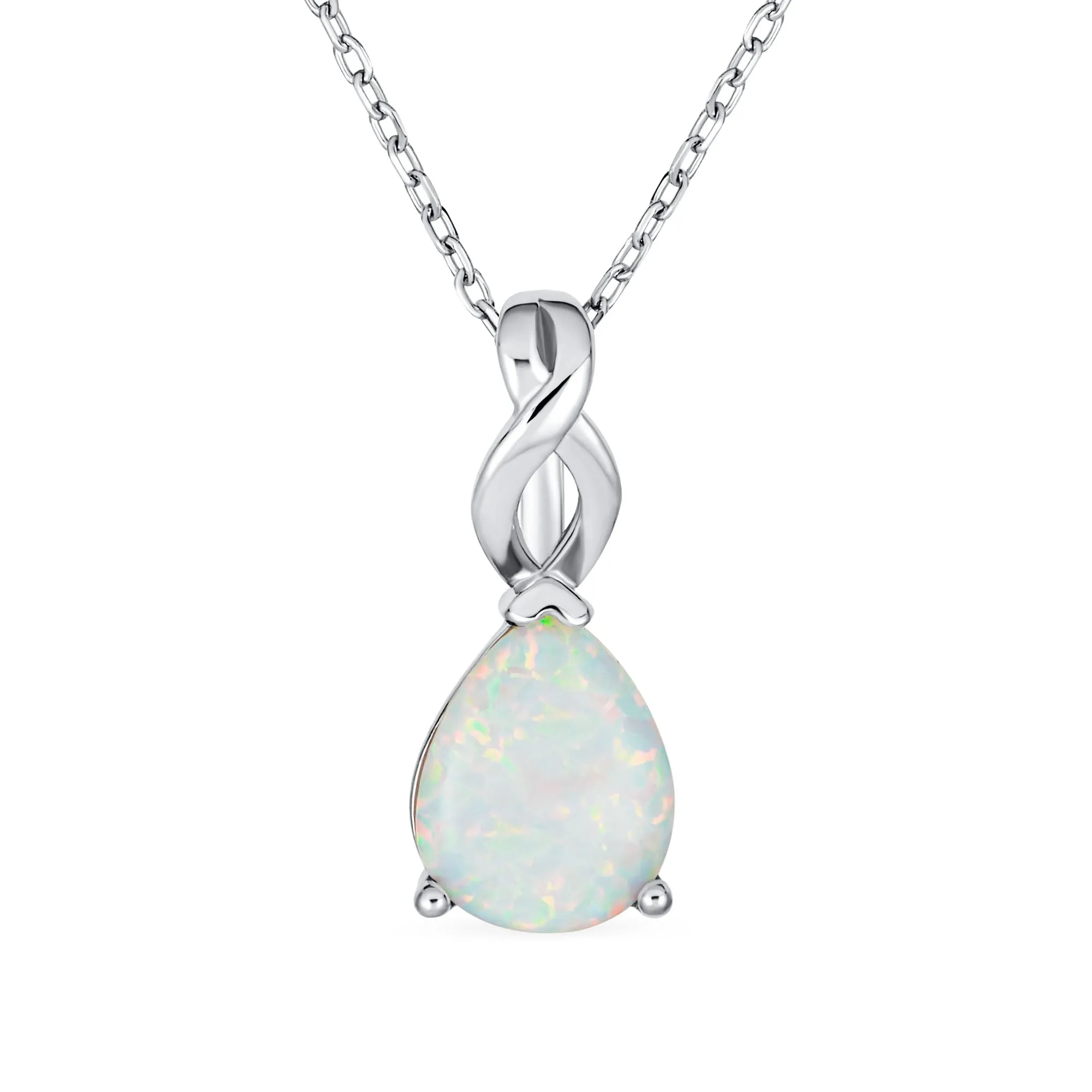 5CT Solitaire Teardrop Opal Pendant Necklace Rose Gold Plated Silver