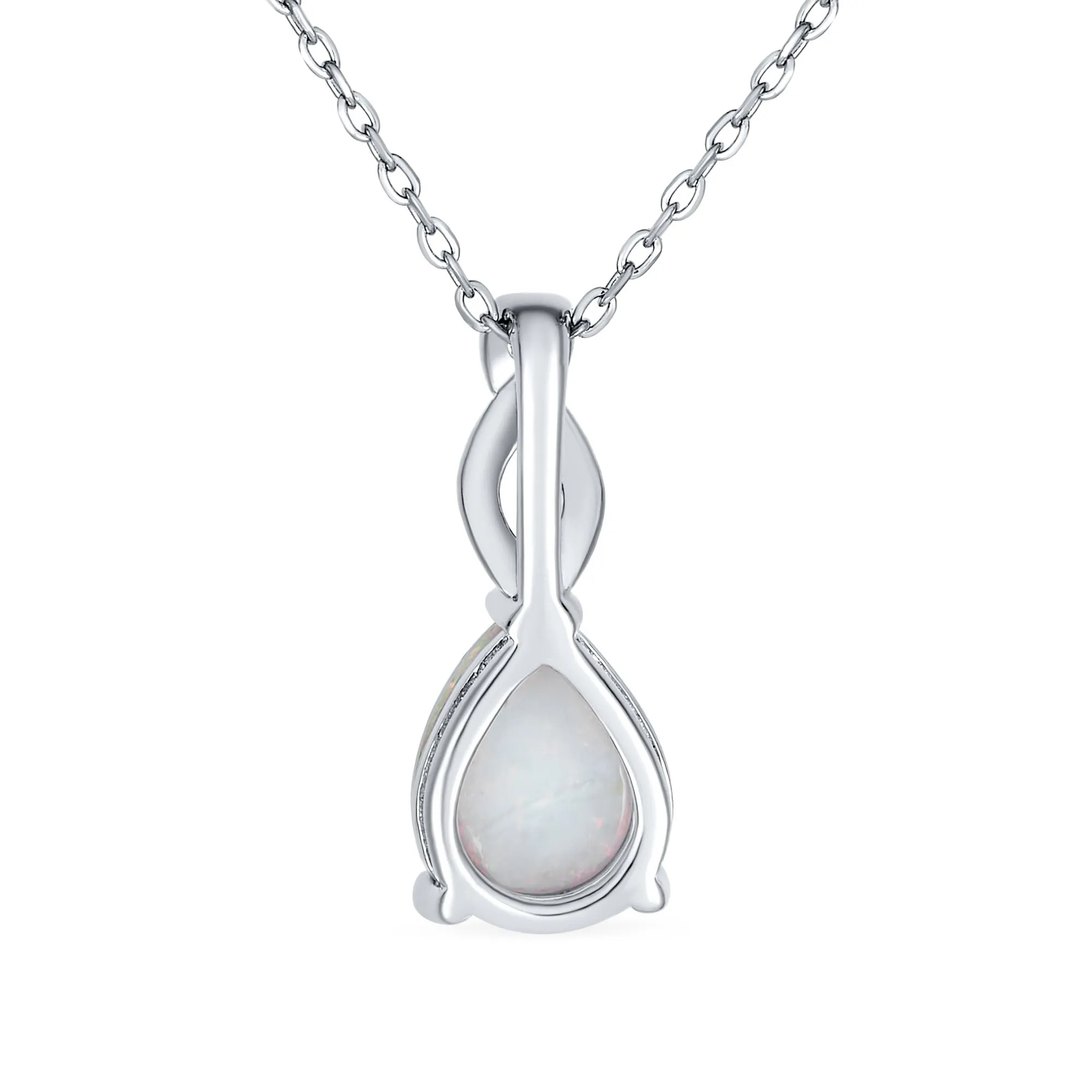 5CT Solitaire Teardrop Opal Pendant Necklace Rose Gold Plated Silver