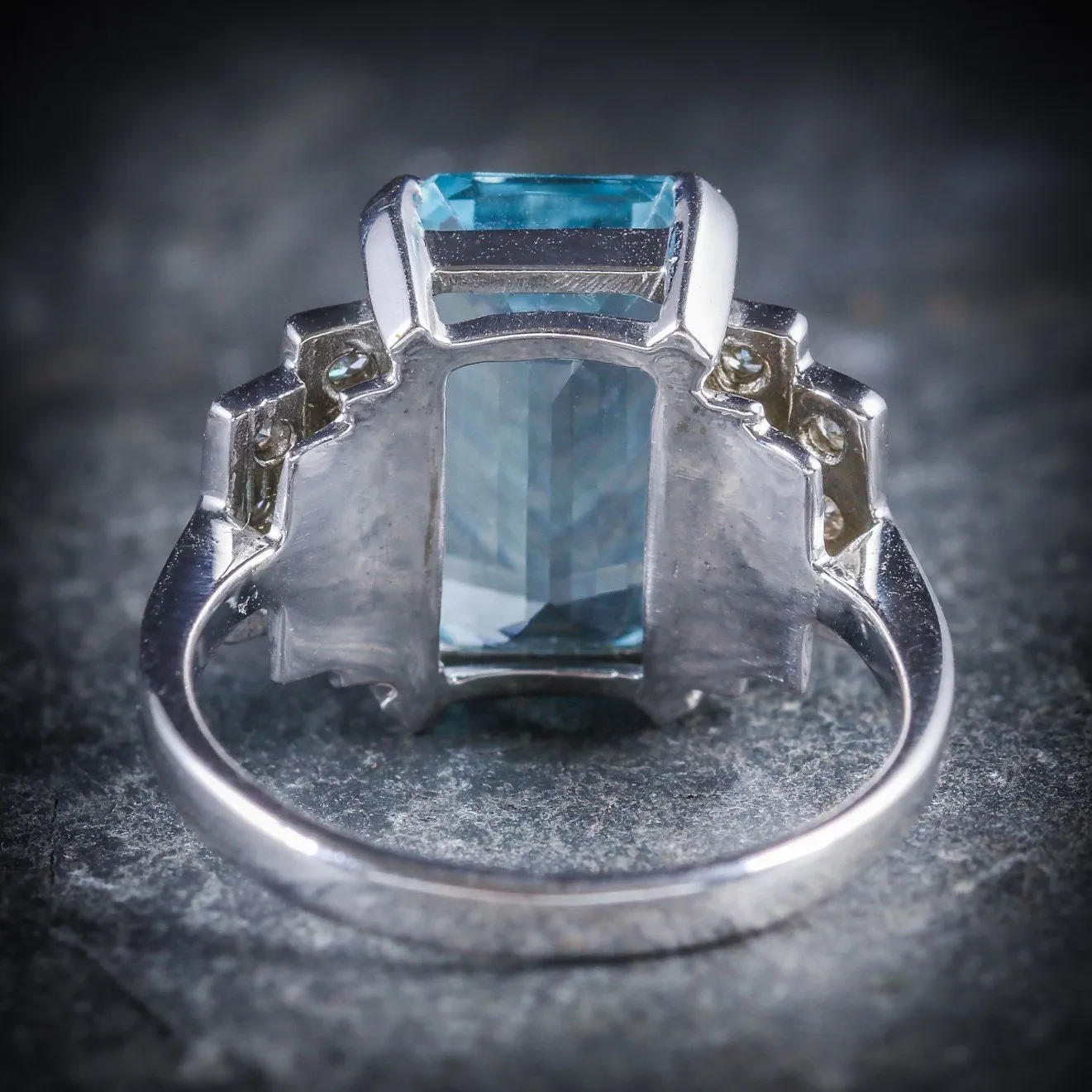 6Ct Aquamarine Diamond Engagement Ring 18Ct Gold