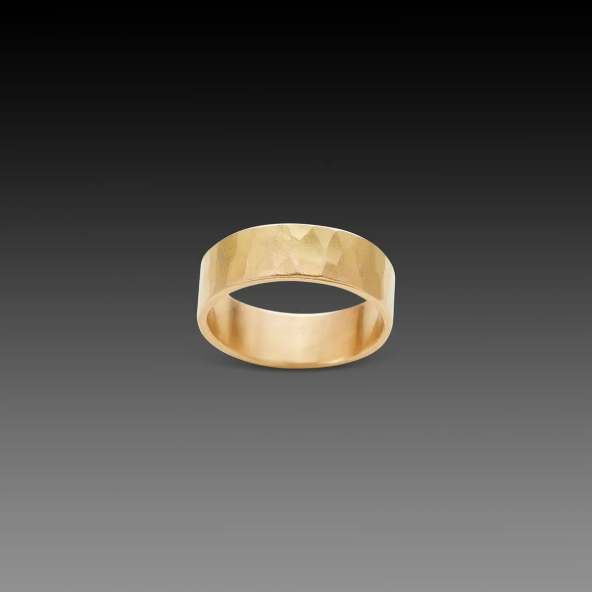 7mm Hammered Gold Band