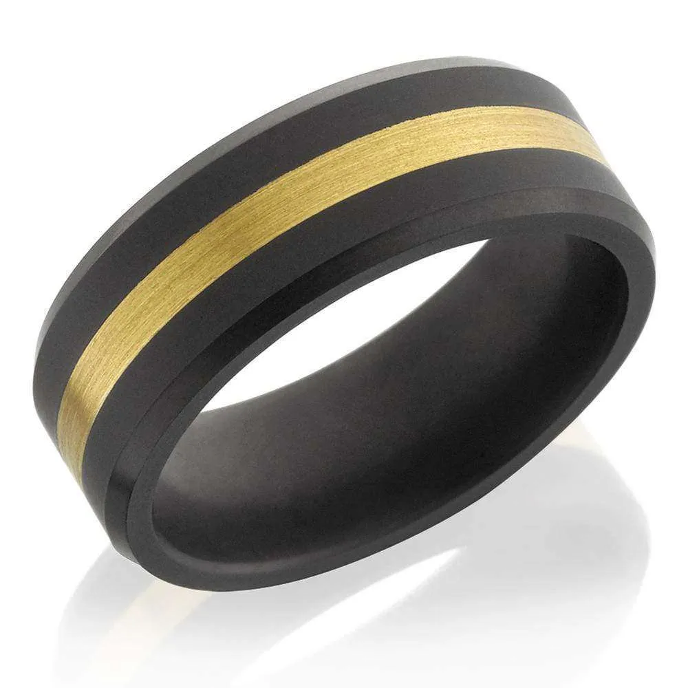 8mm Elysium & 24k Gold Stripe