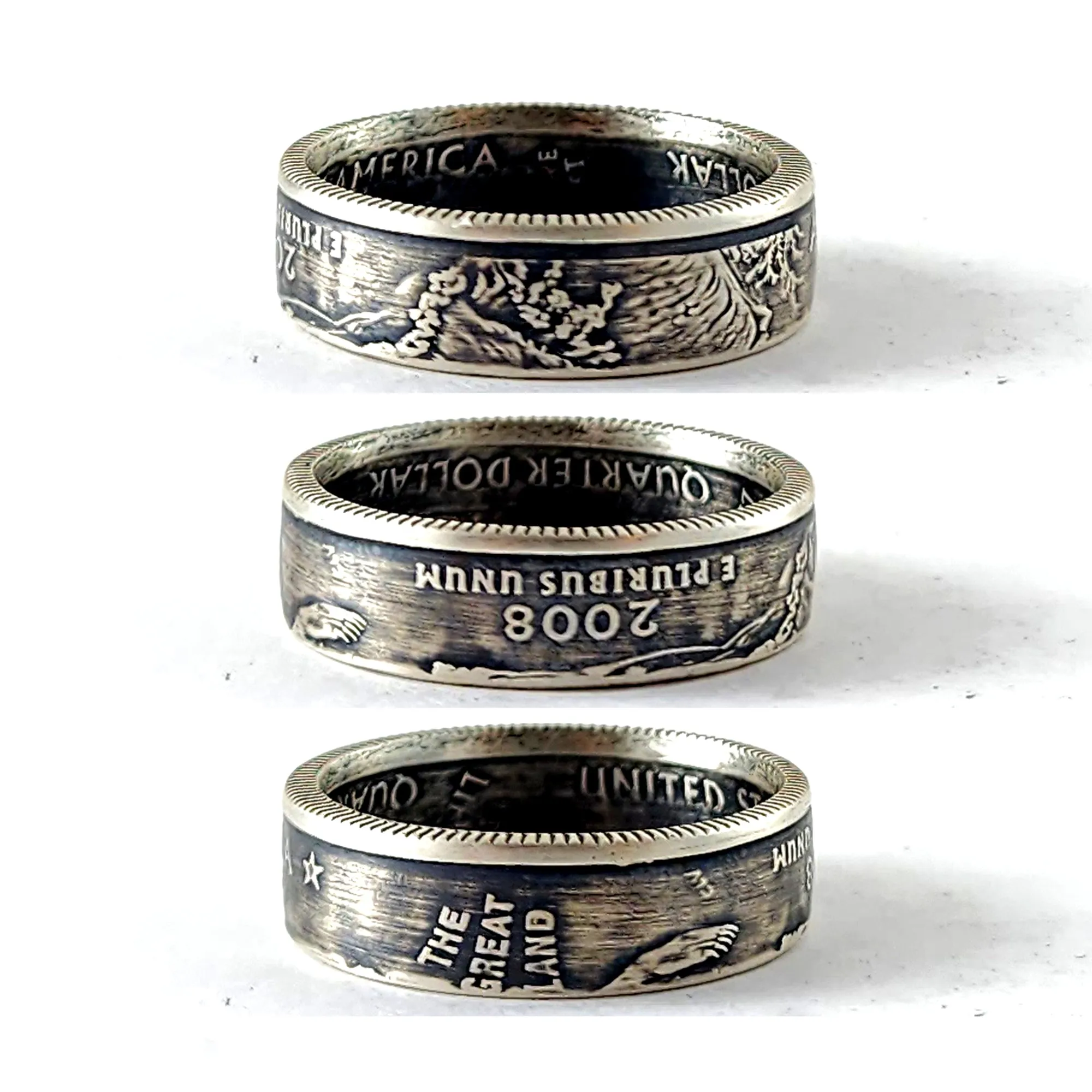 90% Silver Alaska Quarter Ring